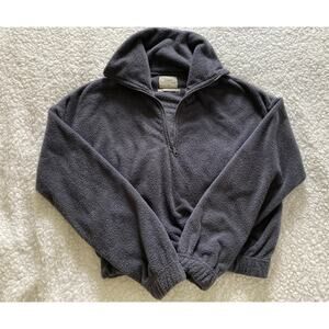 Urban Outfitters cropped quarter zip fleece sweatshirt, women's size small